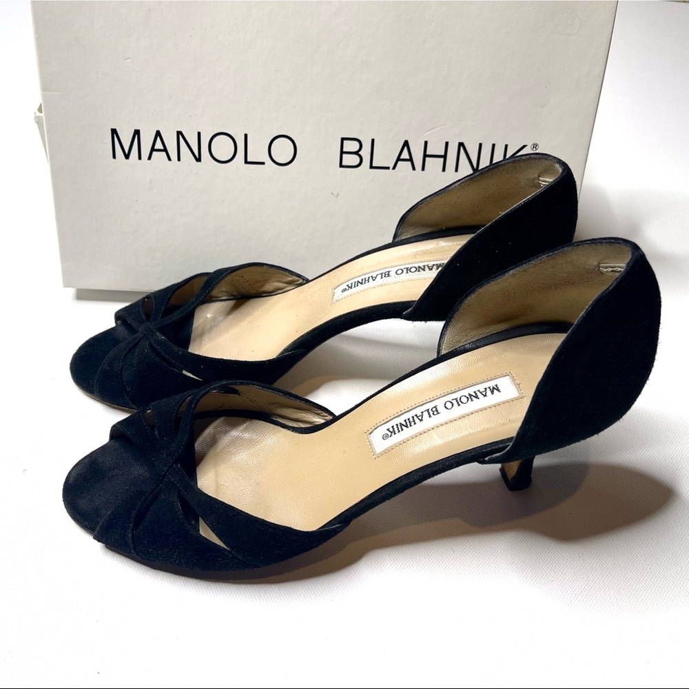 MANOLO BLAHNIK SUEDE PUMPS - Picture 1 of 7